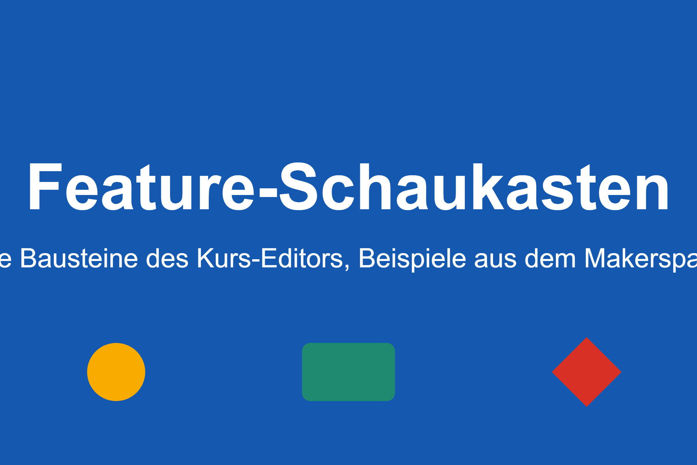 Feature-Schaukasten: alle Bausteine des Kurs-Editors SANDBOX